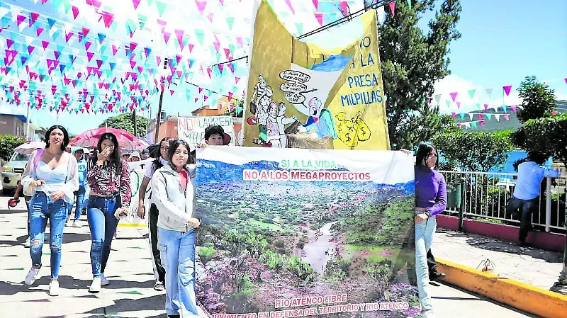 Protesta contra presa Milpillas Foto: Flor Castañeda / El Sol de Zacatecas
